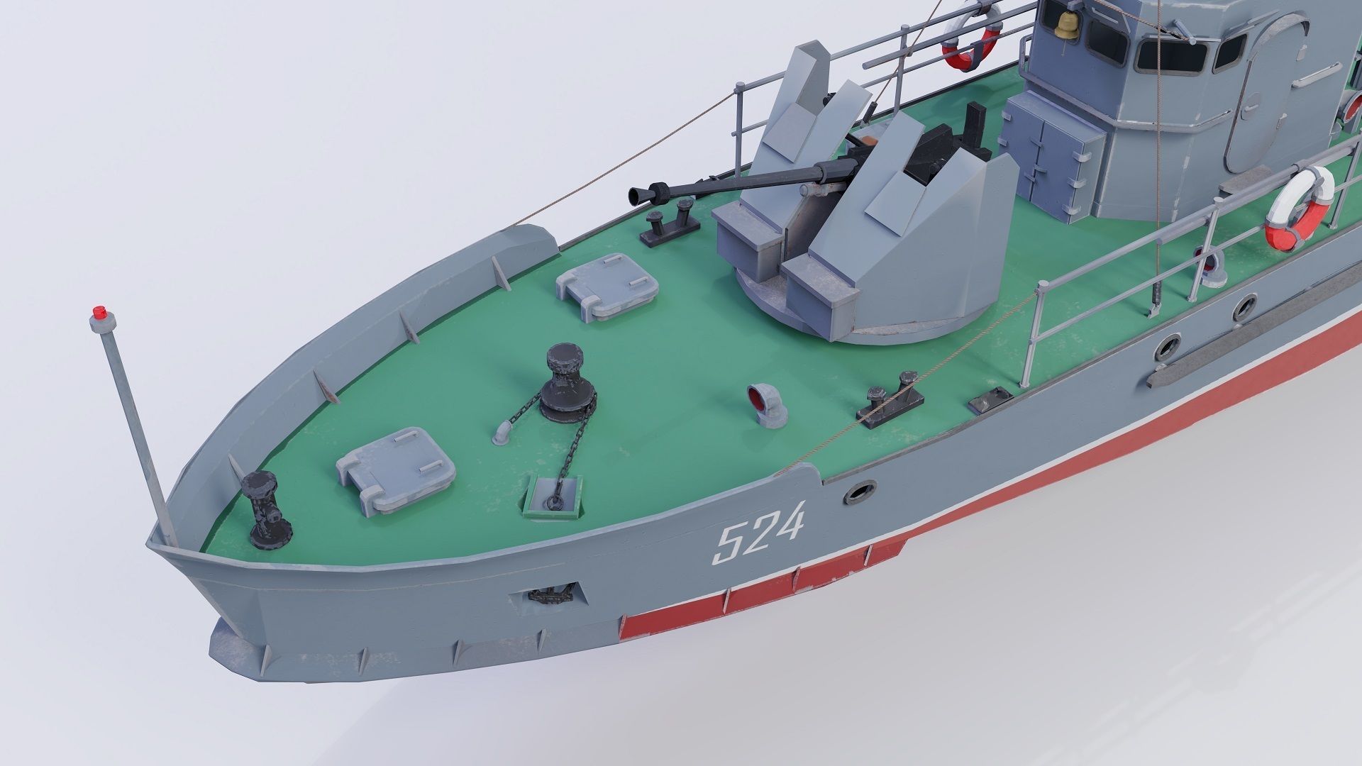 Armored Small Hunter BMO Project 194 Low-poly 3D model_7