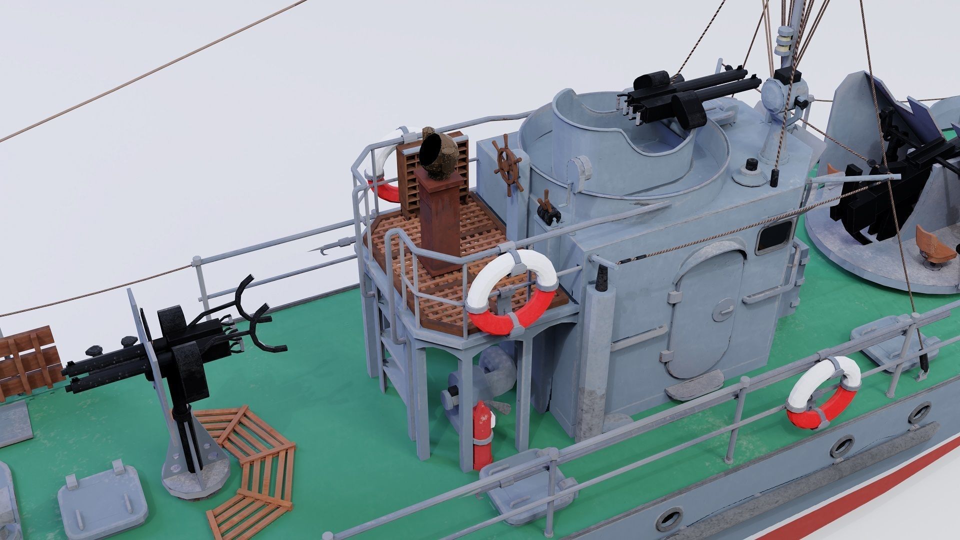 Armored Small Hunter BMO Project 194 Low-poly 3D model_10