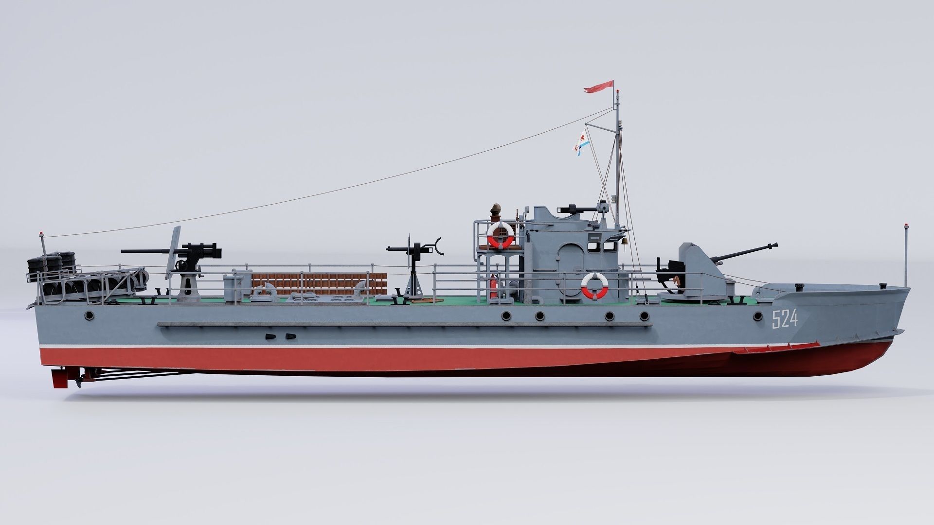 Armored Small Hunter BMO Project 194 Low-poly 3D model_6