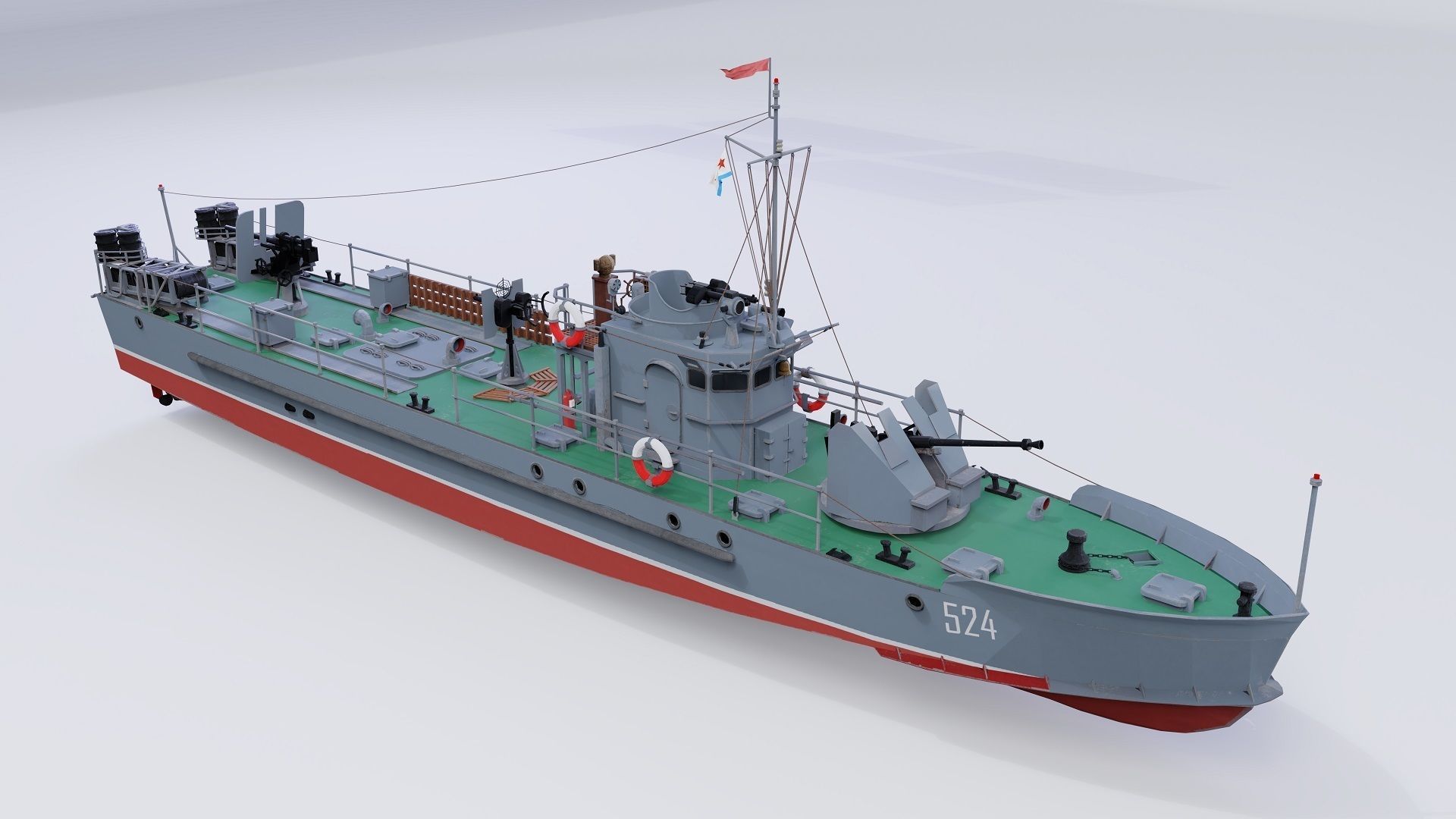 Armored Small Hunter BMO Project 194 Low-poly 3D model_5