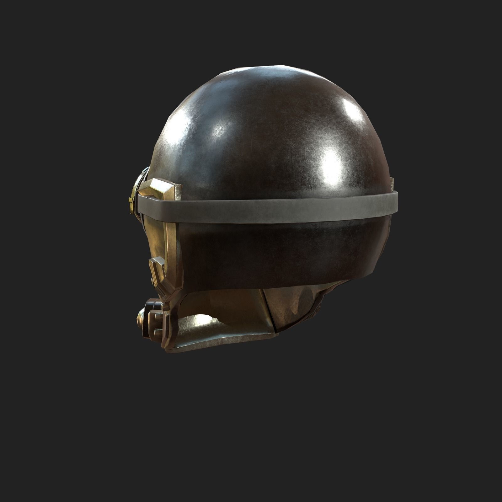Scifi helmet ver 9 Low-poly 3D model_2