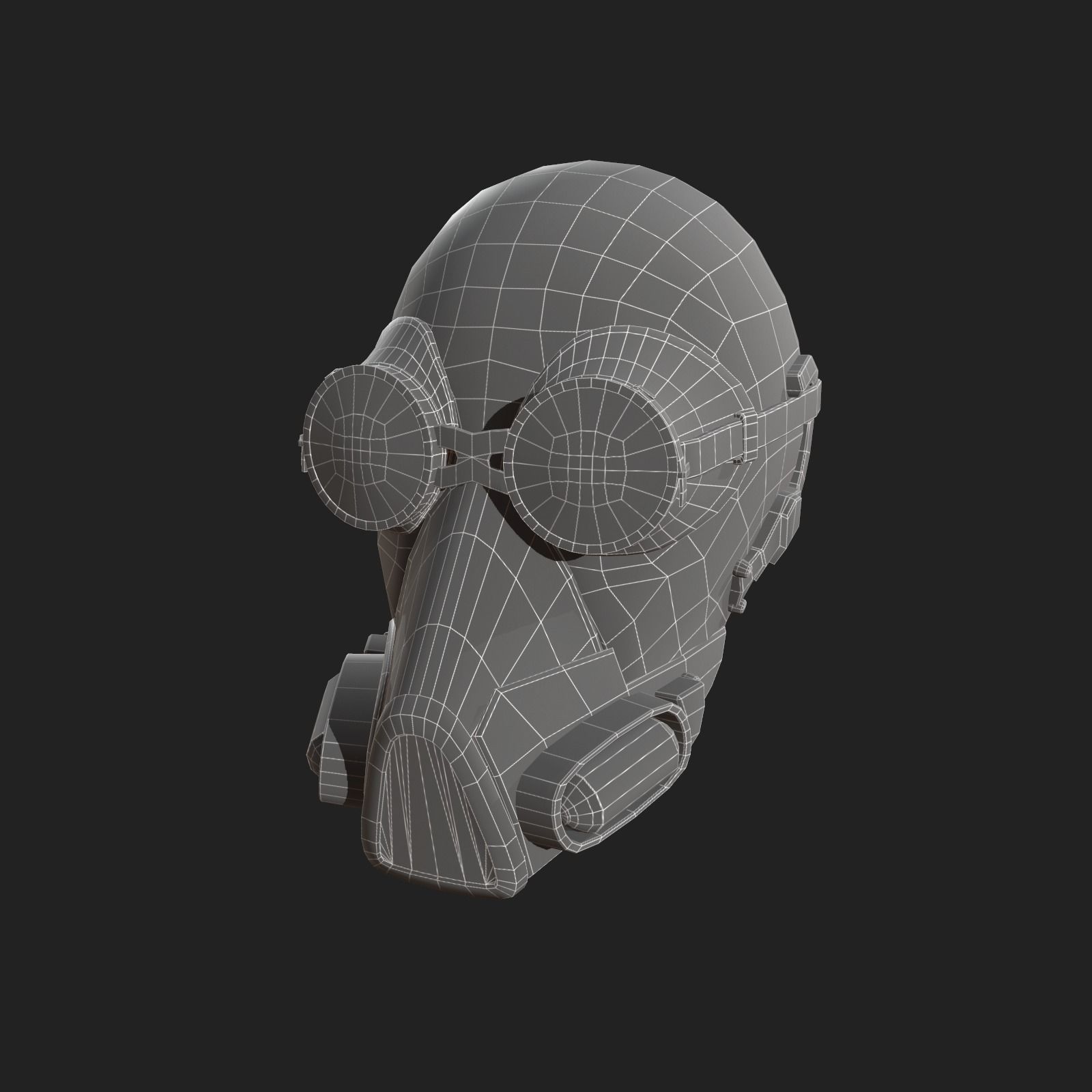 Scifi helmet ver 9 Low-poly 3D model_3