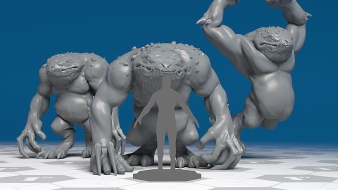 Blue Slaad - DnD Monster - 3 Poses 3D print model