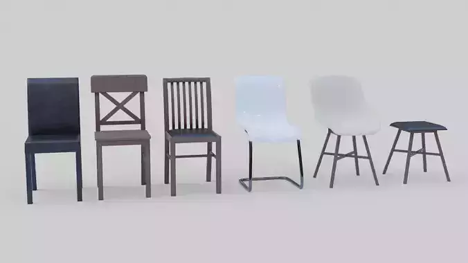 ChairPack1 different chairs in row