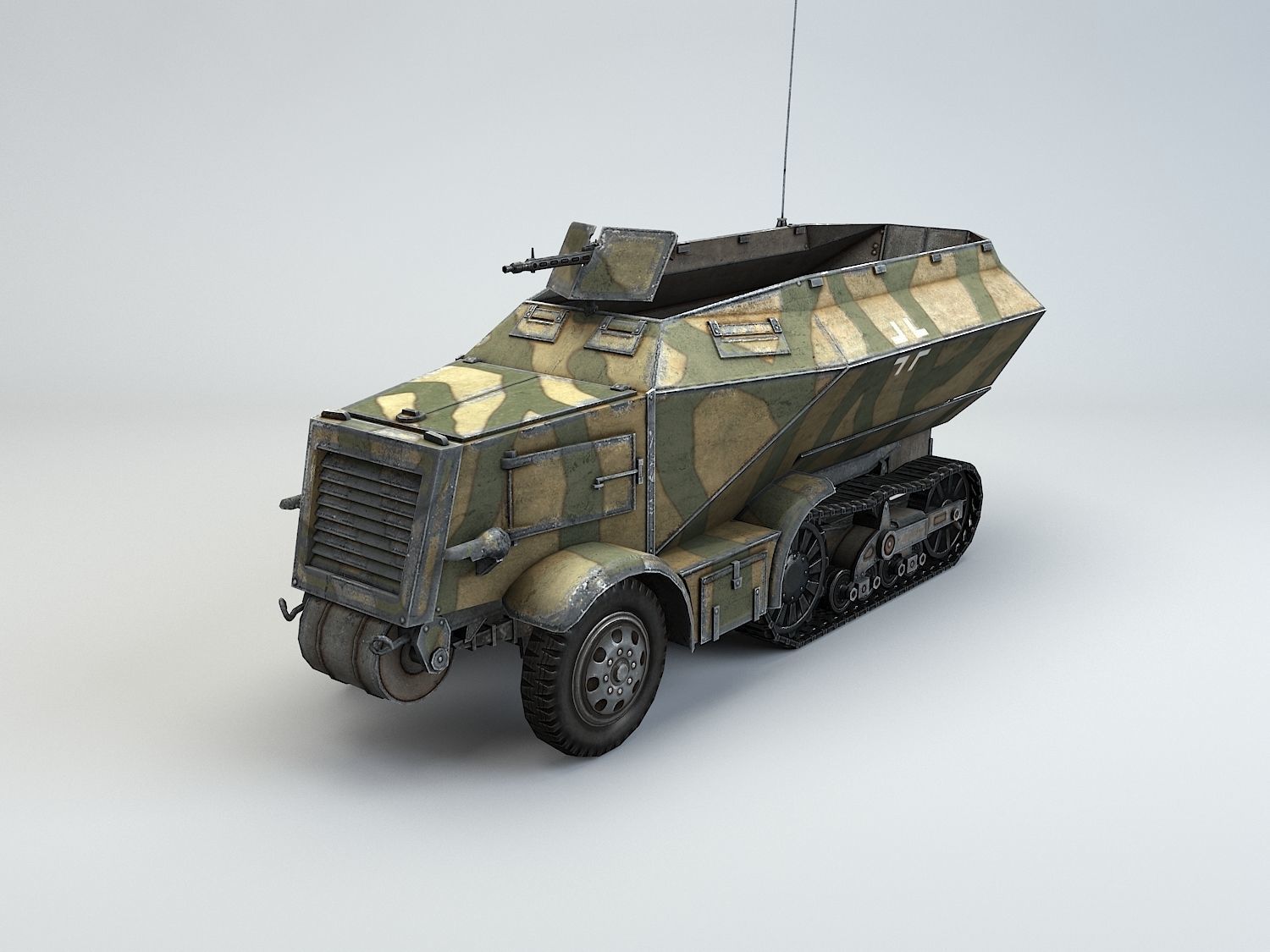 Low Poly U 304 F Leichter SchutzenPanzerWagen Low-poly 3D model_1