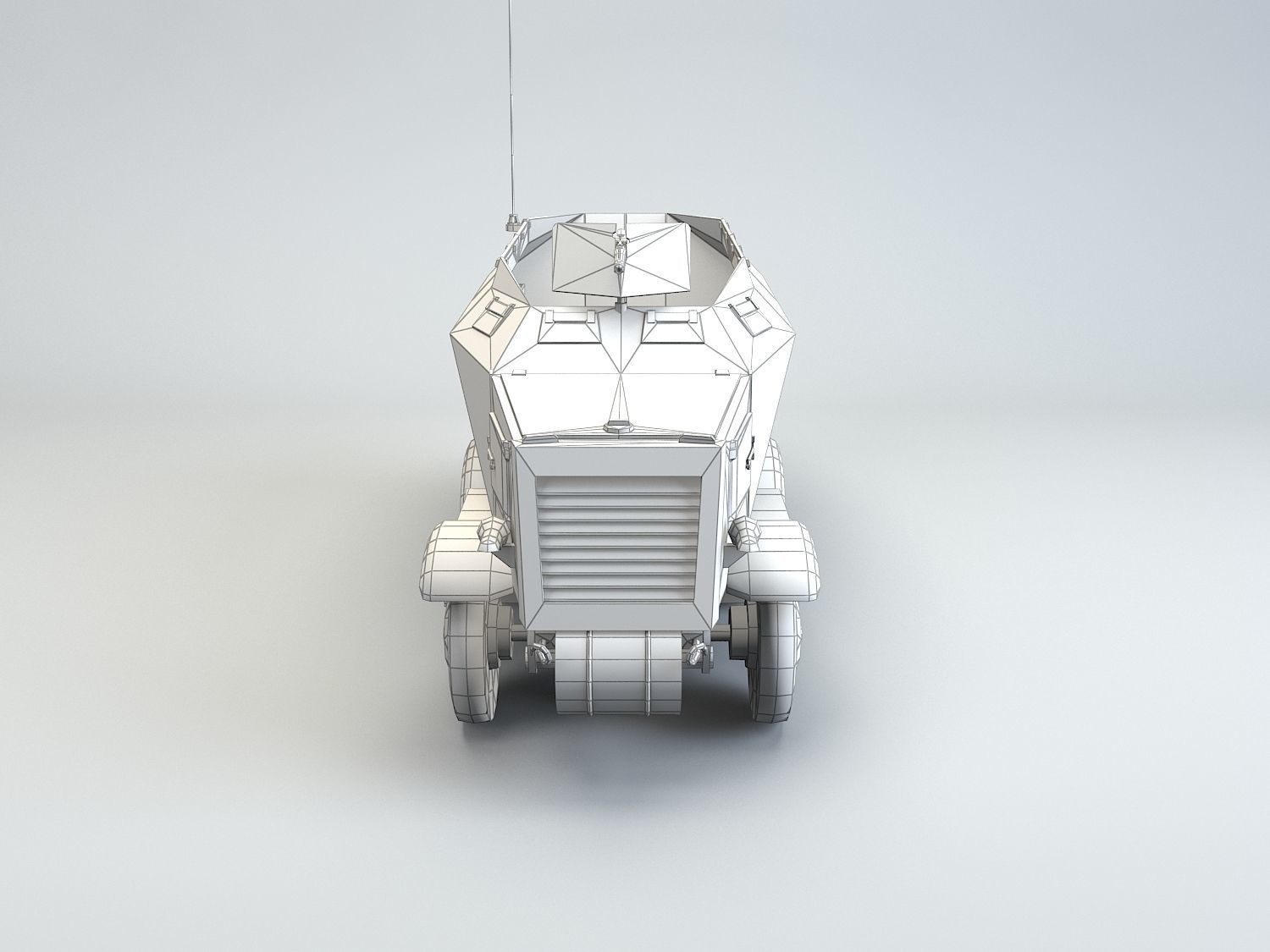 Low Poly U 304 F Leichter SchutzenPanzerWagen Low-poly 3D model_4