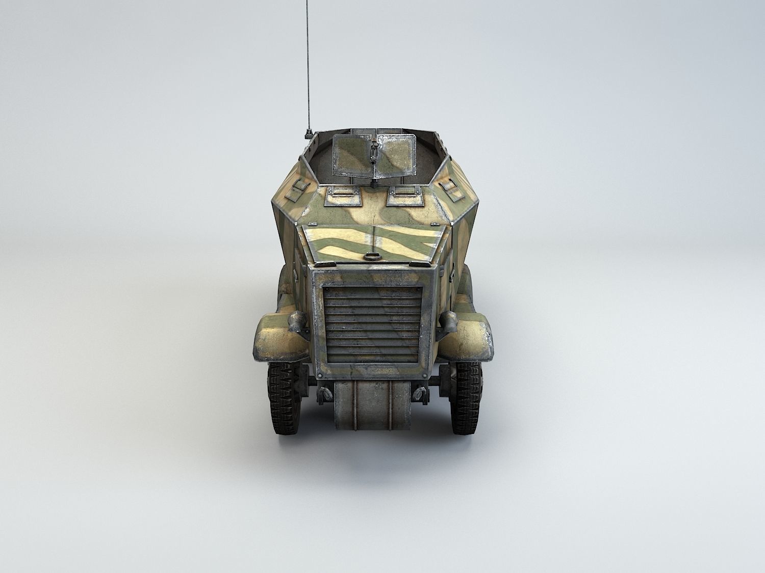 Low Poly U 304 F Leichter SchutzenPanzerWagen Low-poly 3D model_3