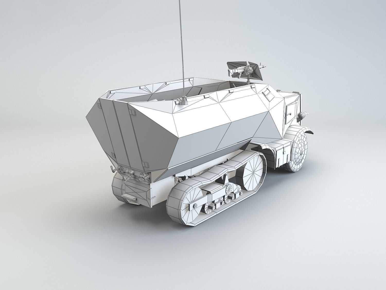 Low Poly U 304 F Leichter SchutzenPanzerWagen Low-poly 3D model_6