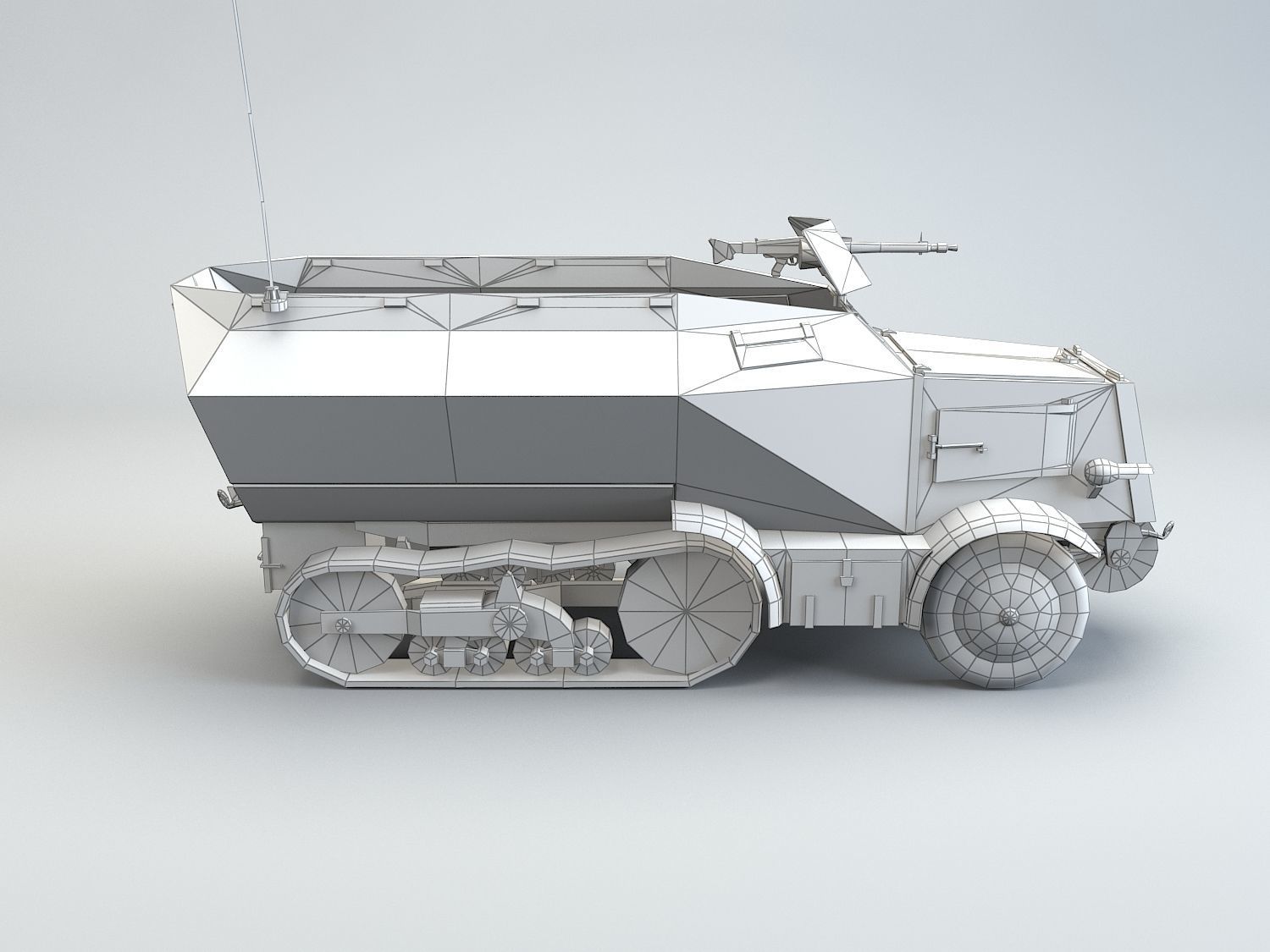 Low Poly U 304 F Leichter SchutzenPanzerWagen Low-poly 3D model_10