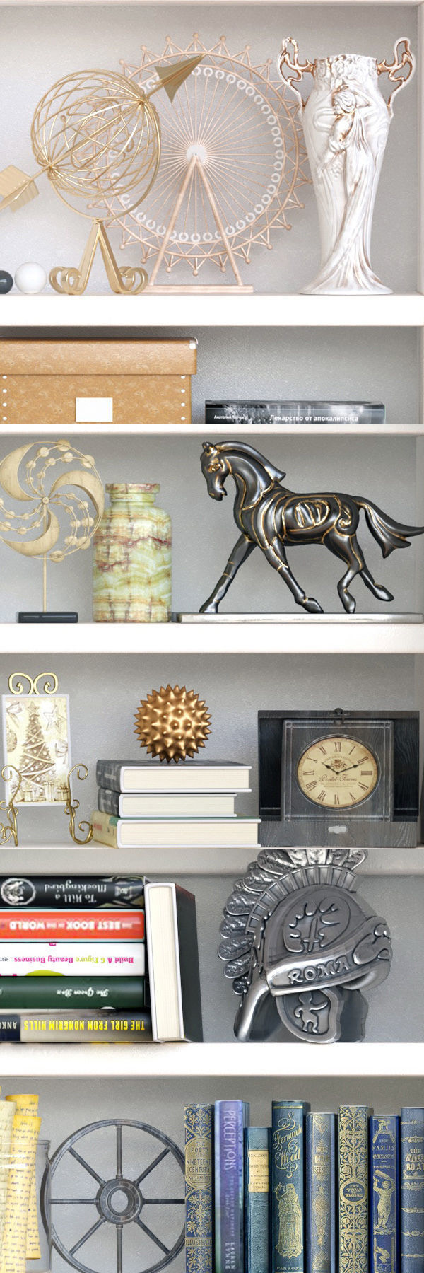 OpenShelf bookcase with books 3D model_5