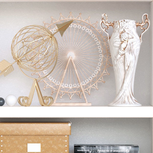 OpenShelf bookcase with books 3D model_2