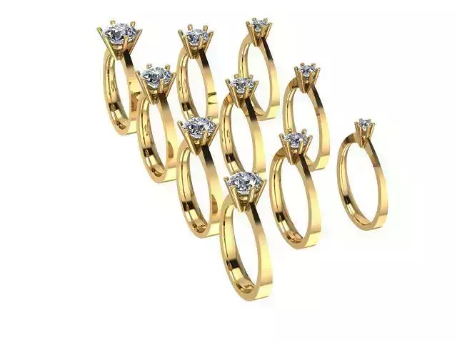 solitaire rings diamod gold or silver Stl