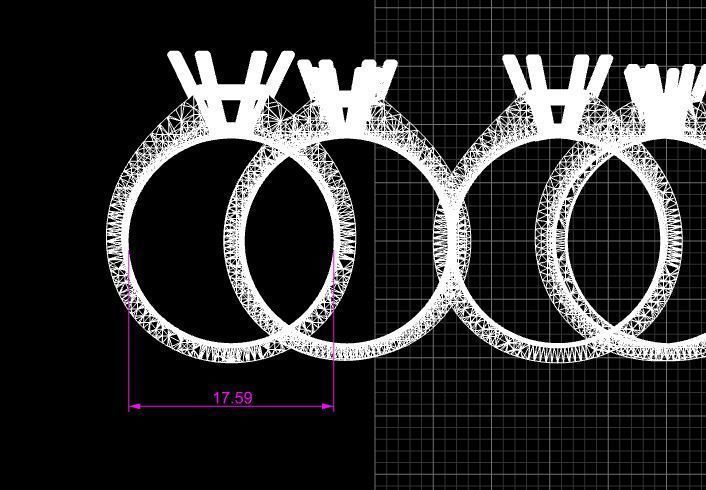 solitaire rings diamod gold or silver Stl 3D model_6