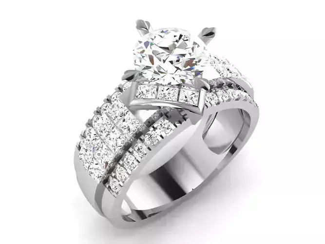 Women solitaire ring 3dm stl render detail 3D print model 3D print model