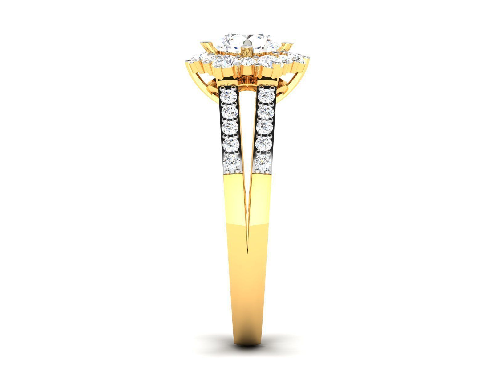 Women solitaire ring 3dm stl render detail 3D print model 3D print model_4