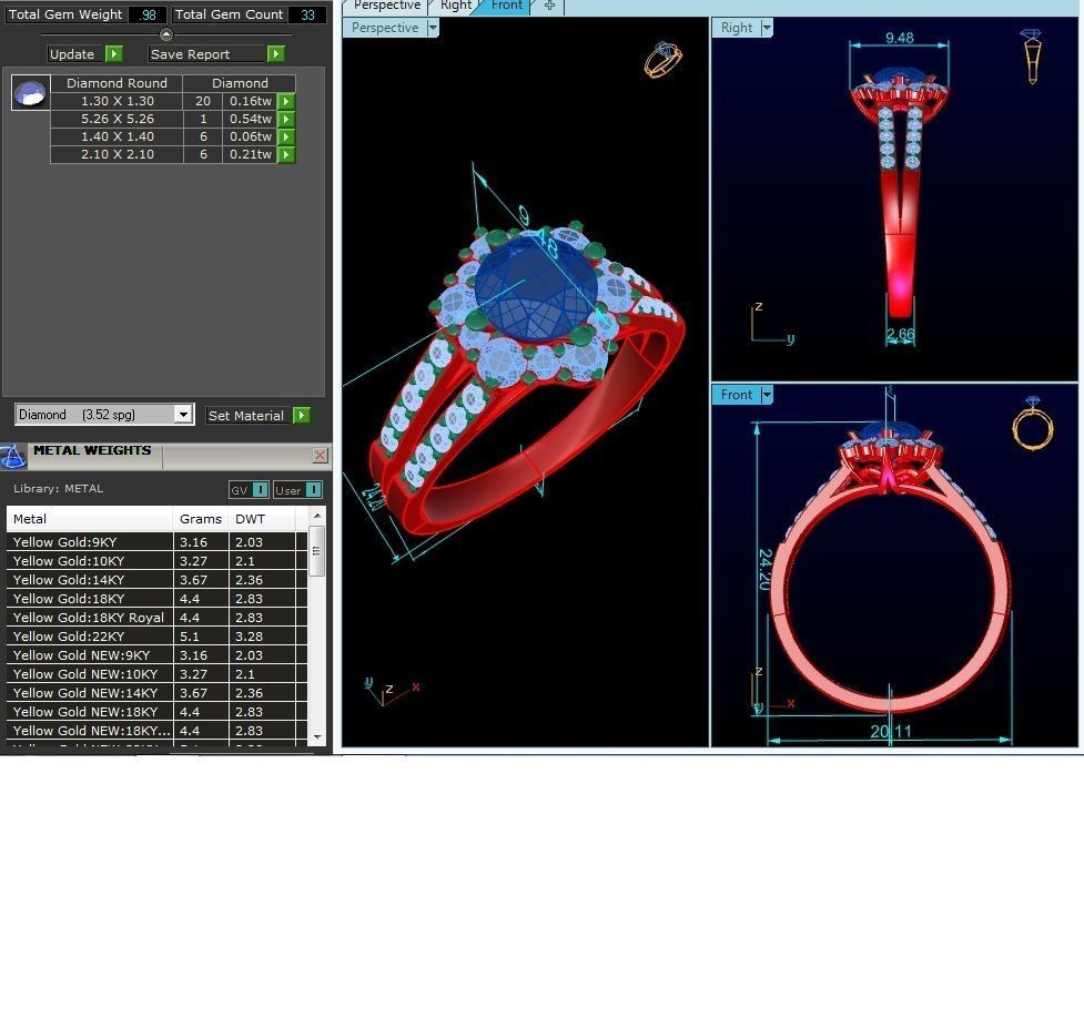 Women solitaire ring 3dm stl render detail 3D print model 3D print model_8