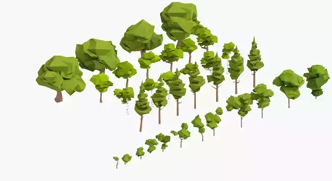 low poly trees-for games