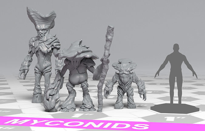 Myconids - DnD Monsters - 3 Units 3D print model