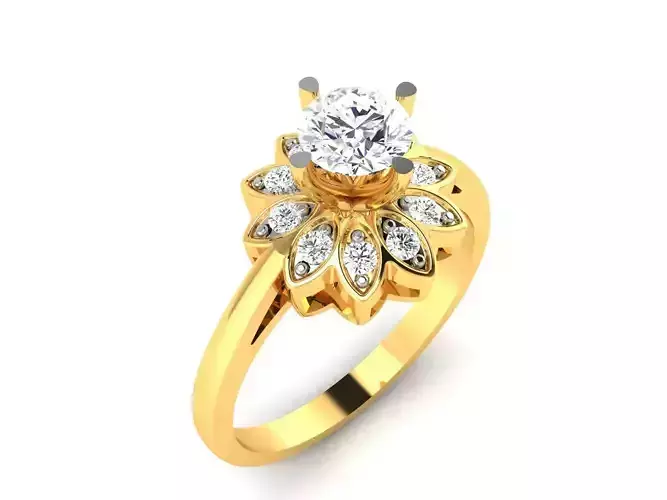 Women solitaire ring 3dm stl render detail 3D print model