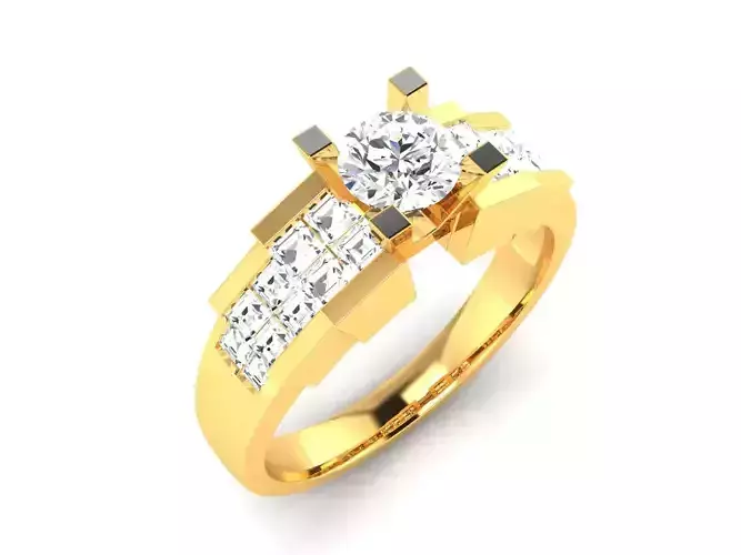 Women solitaire ring 3dm stl render detail 3D print model