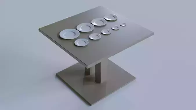 Round White Flat Plate and Presentation Table