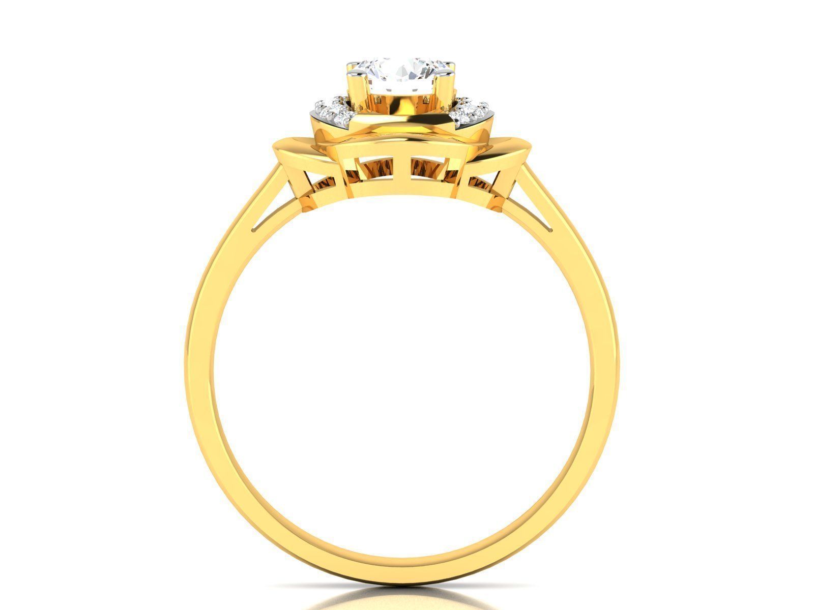 Women solitaire ring 3dm stl render detail 3D print model 3D print model_2