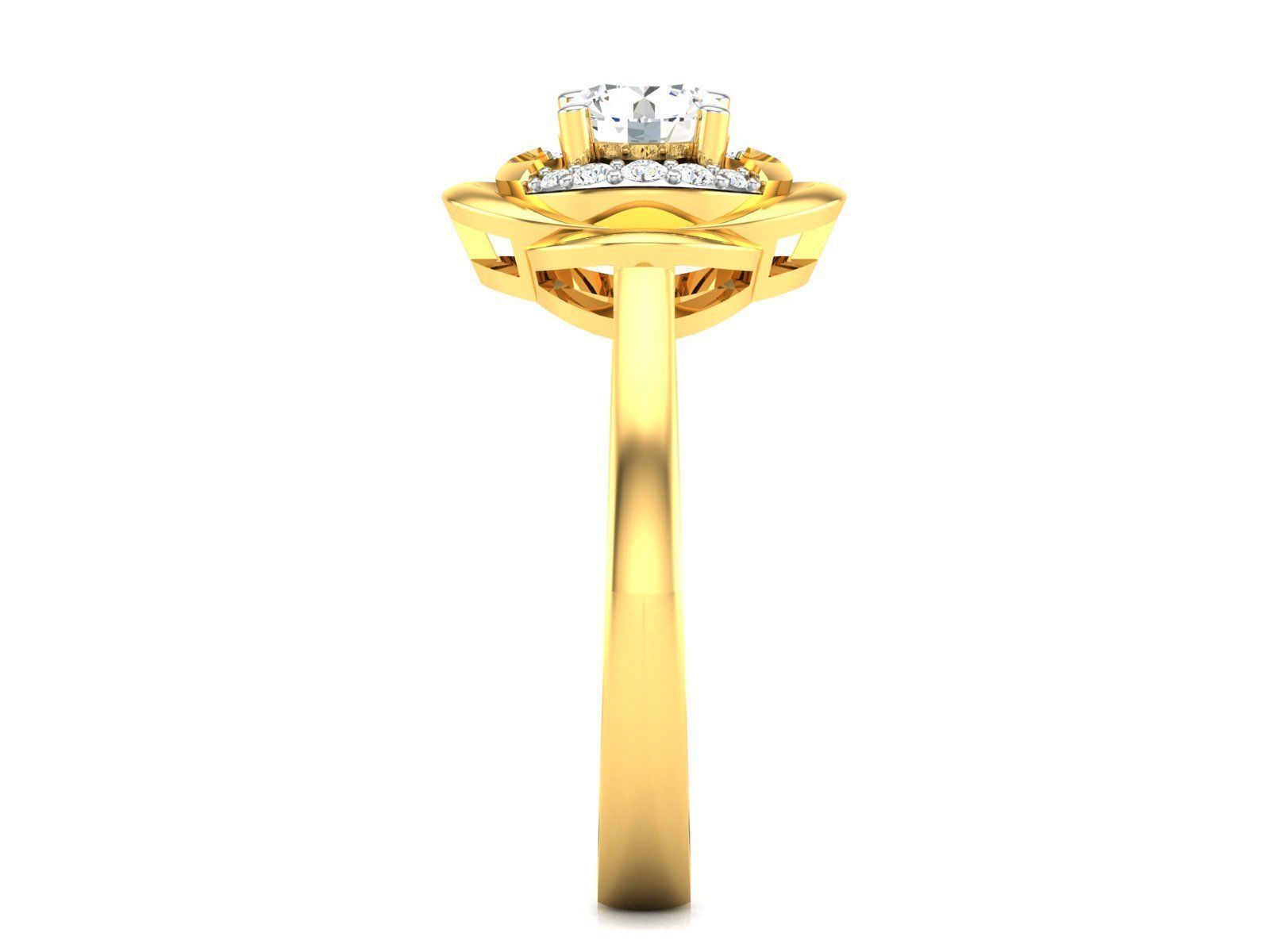 Women solitaire ring 3dm stl render detail 3D print model 3D print model_4