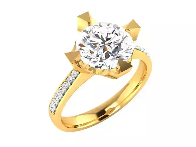 Women solitaire ring 3dm stl render detail 3D print model