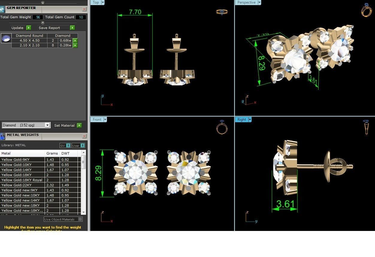 Women earrings 3dm stl render detail 3D print model 3D print model_6