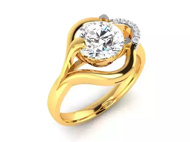 Women solitaire ring 3dm stl render detail 3D print model