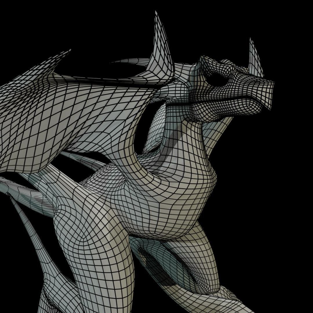 Bird Dragon MEDIUM Low-poly 3D model_7