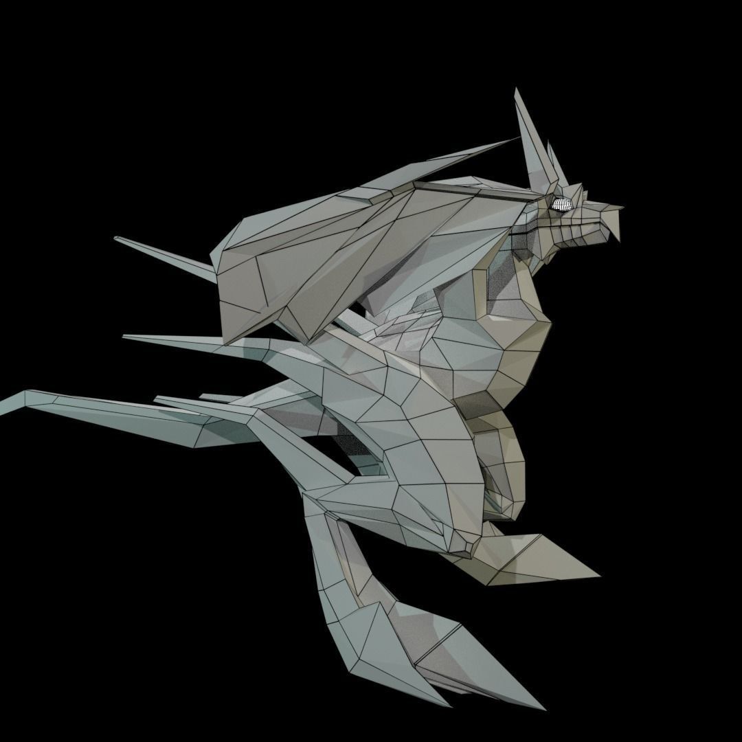 Bird Dragon MEDIUM Low-poly 3D model_5
