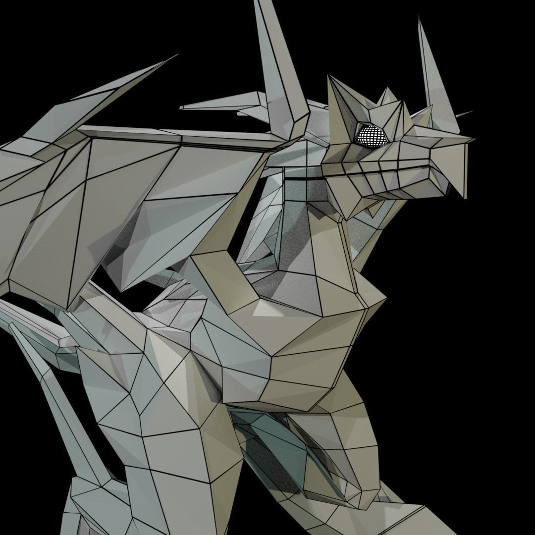 Bird Dragon MEDIUM Low-poly 3D model_9