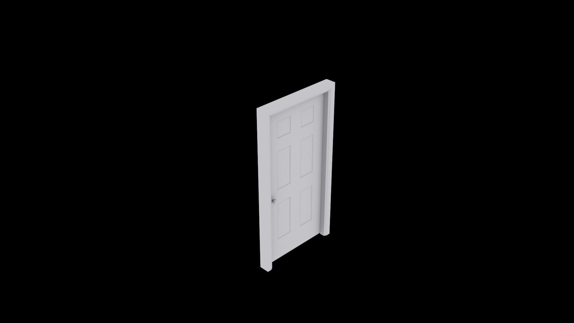 Low Poly Door wooden Low-poly 3D model_5
