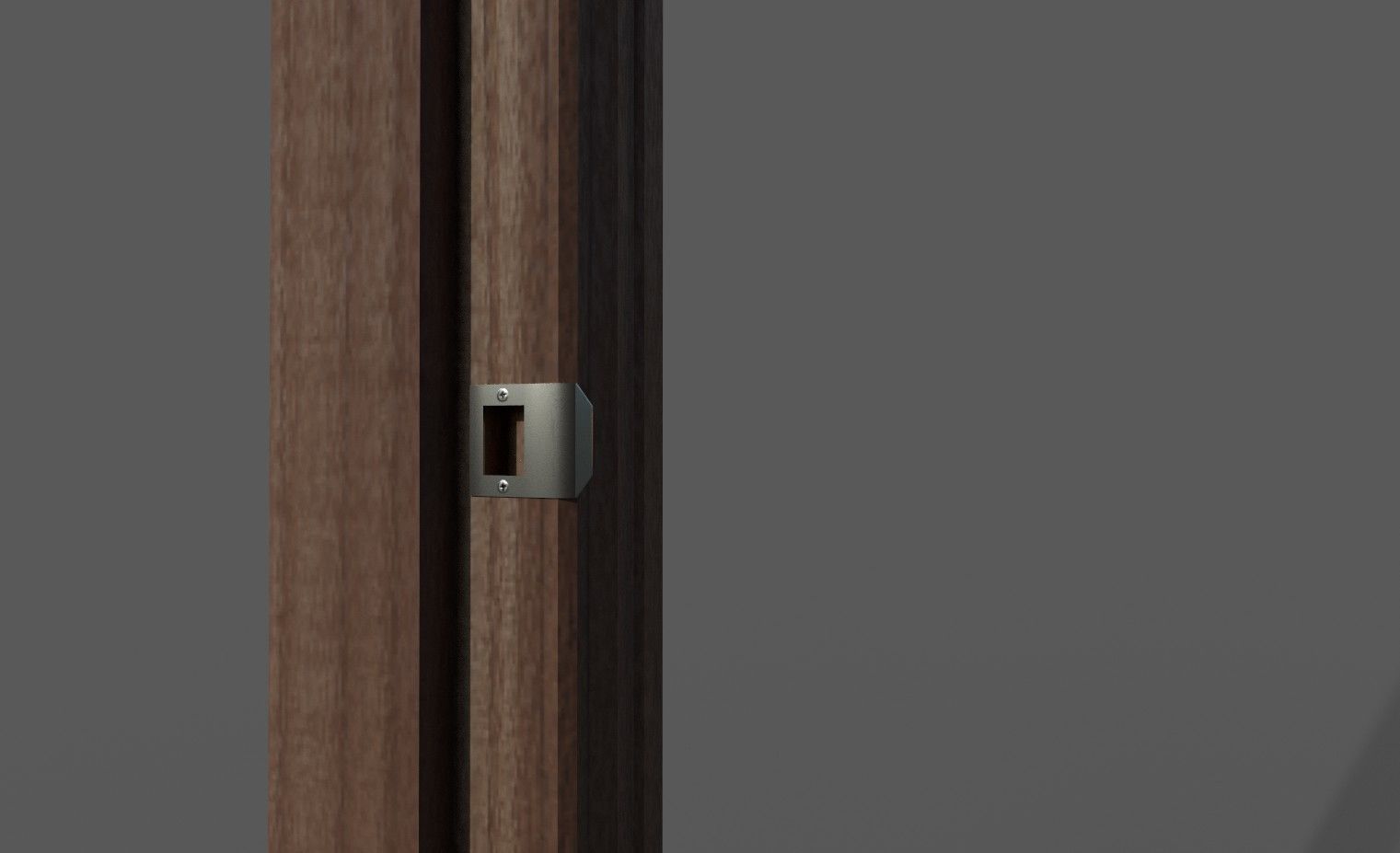 Low Poly Door wooden Low-poly 3D model_7