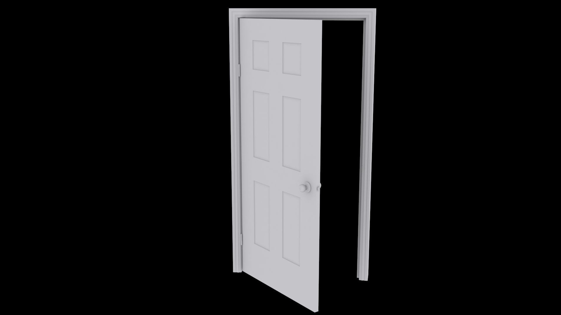 Low Poly Door wooden Low-poly 3D model_4
