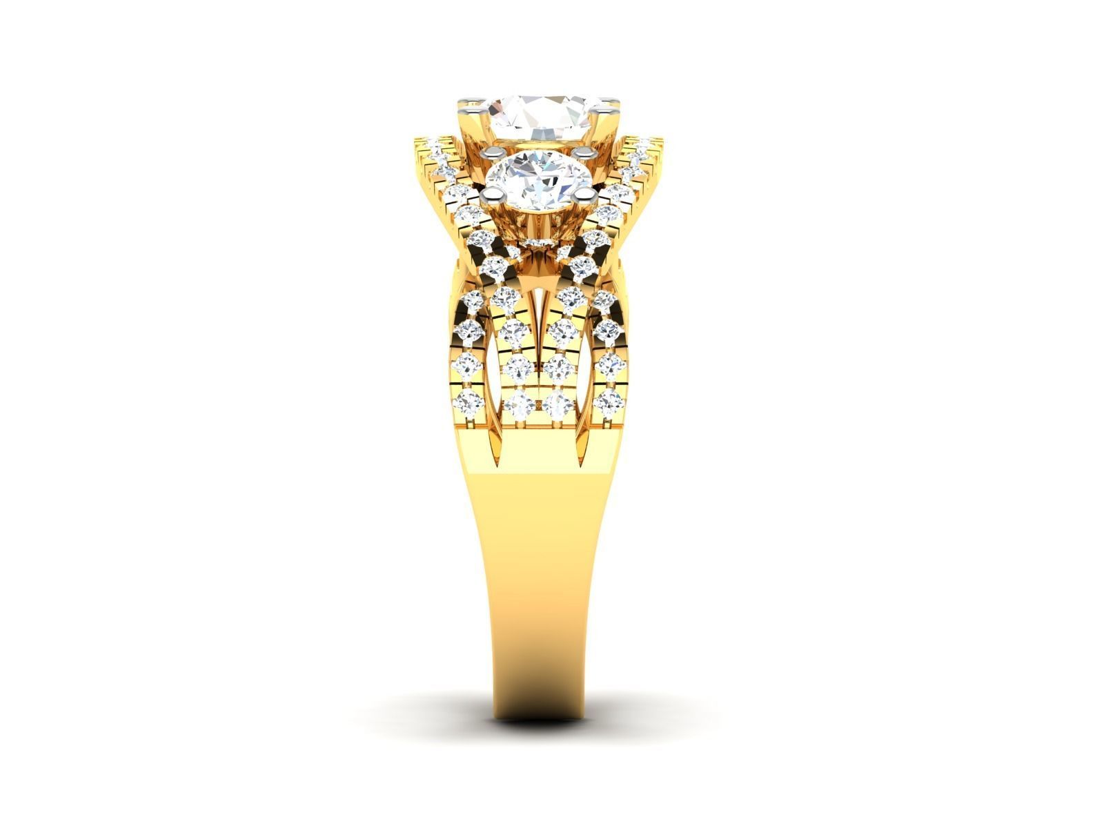 Women solitaire ring 3dm stl render detail 3D print model 3D print model_5