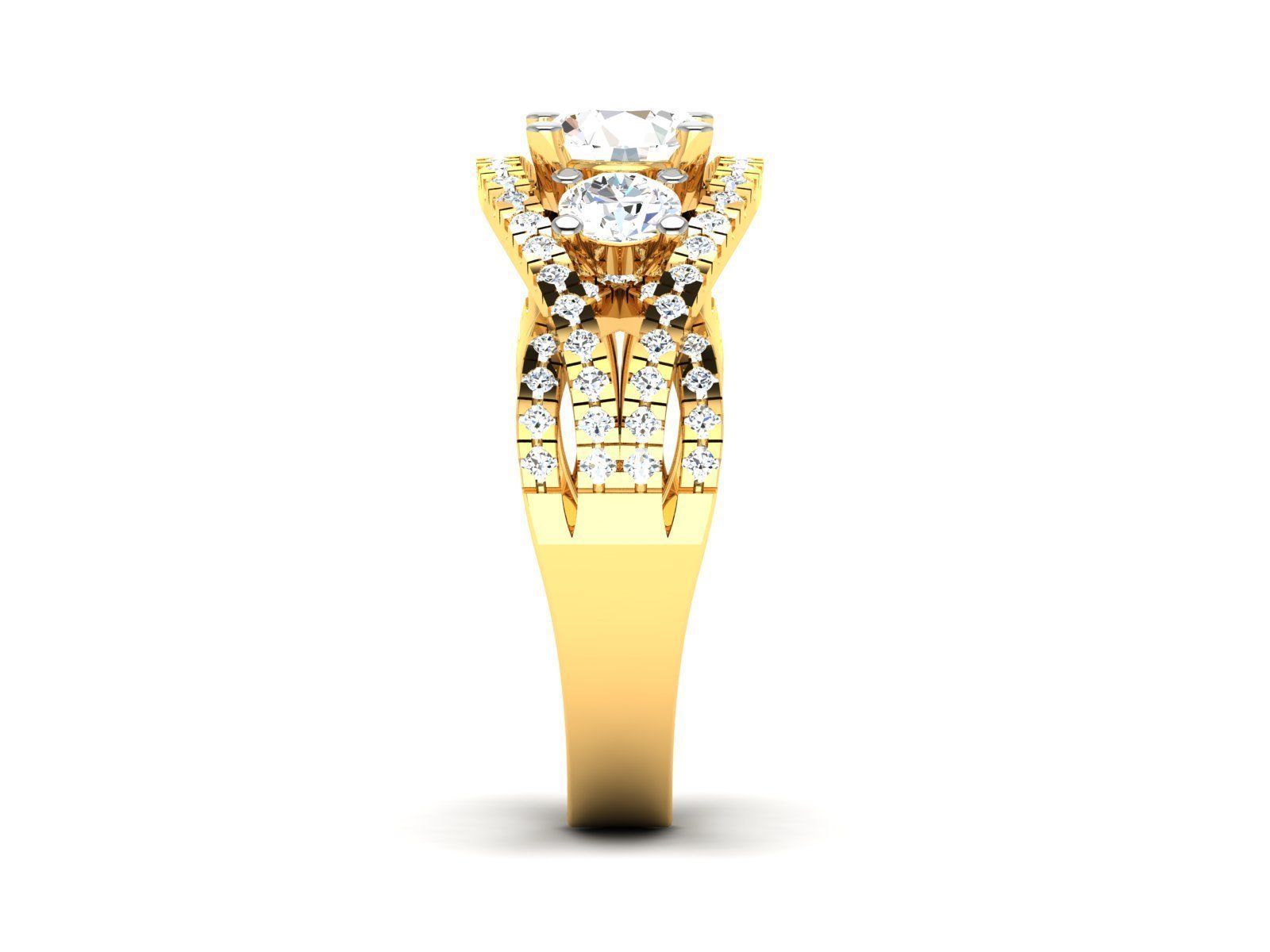 Women solitaire ring 3dm stl render detail 3D print model 3D print model_4