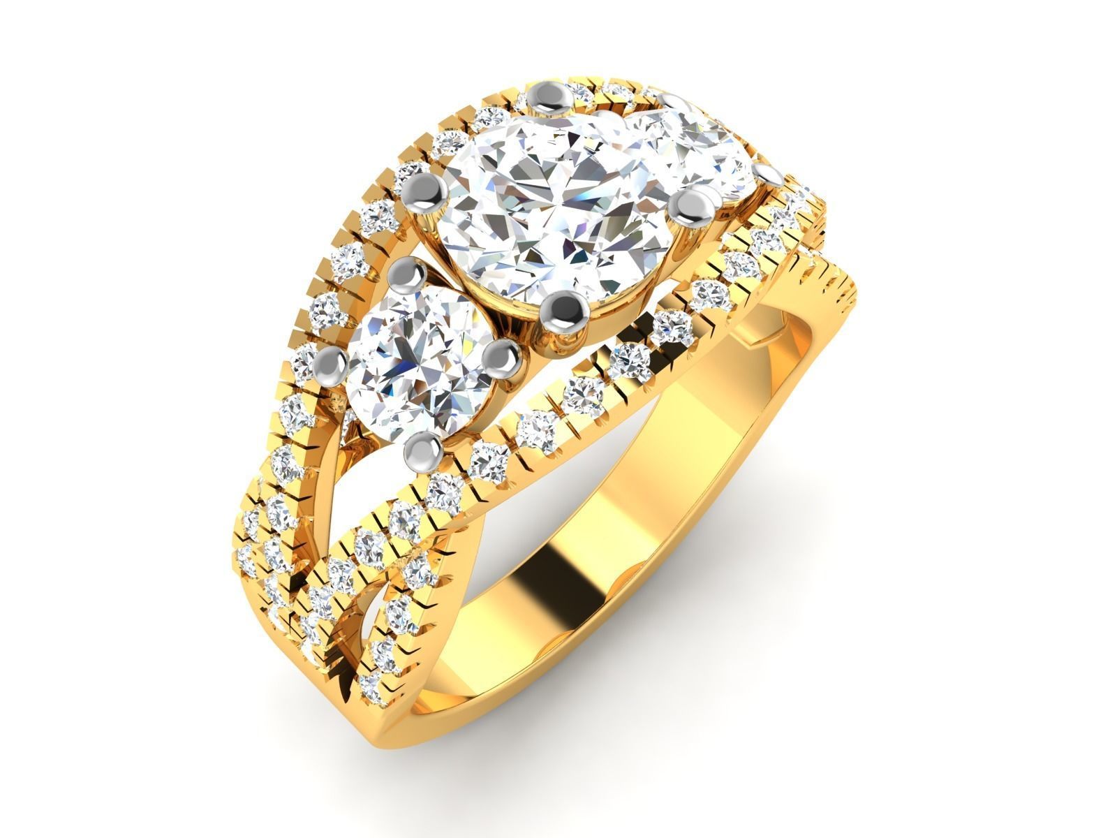 Women solitaire ring 3dm stl render detail 3D print model 3D print model_1