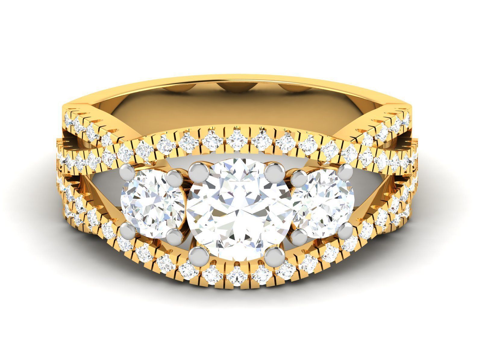 Women solitaire ring 3dm stl render detail 3D print model 3D print model_6