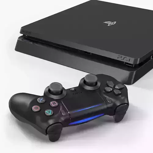 Sony PlayStation 4 Slim Low-poly 3D model