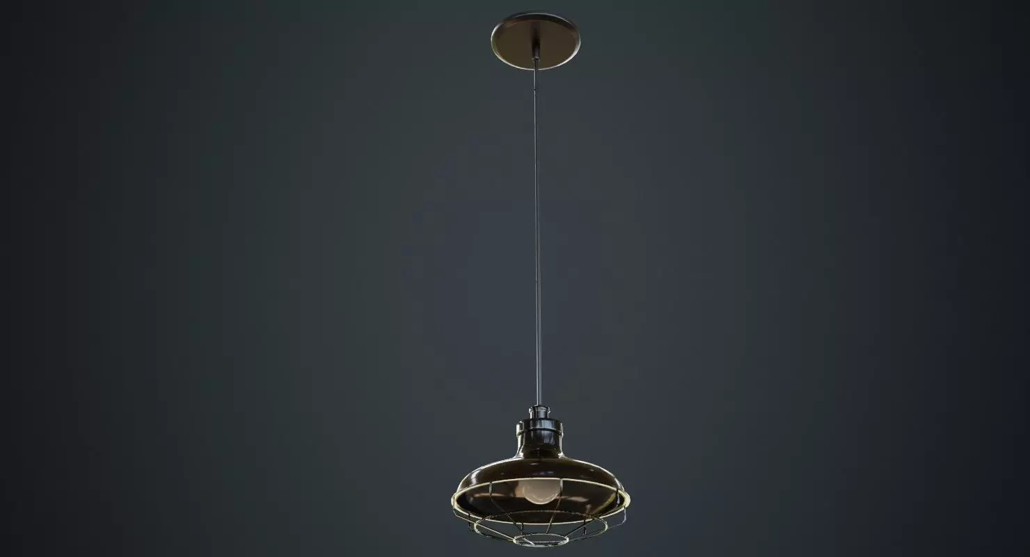 Hanging Lamp 1A Low-poly 3D model_0