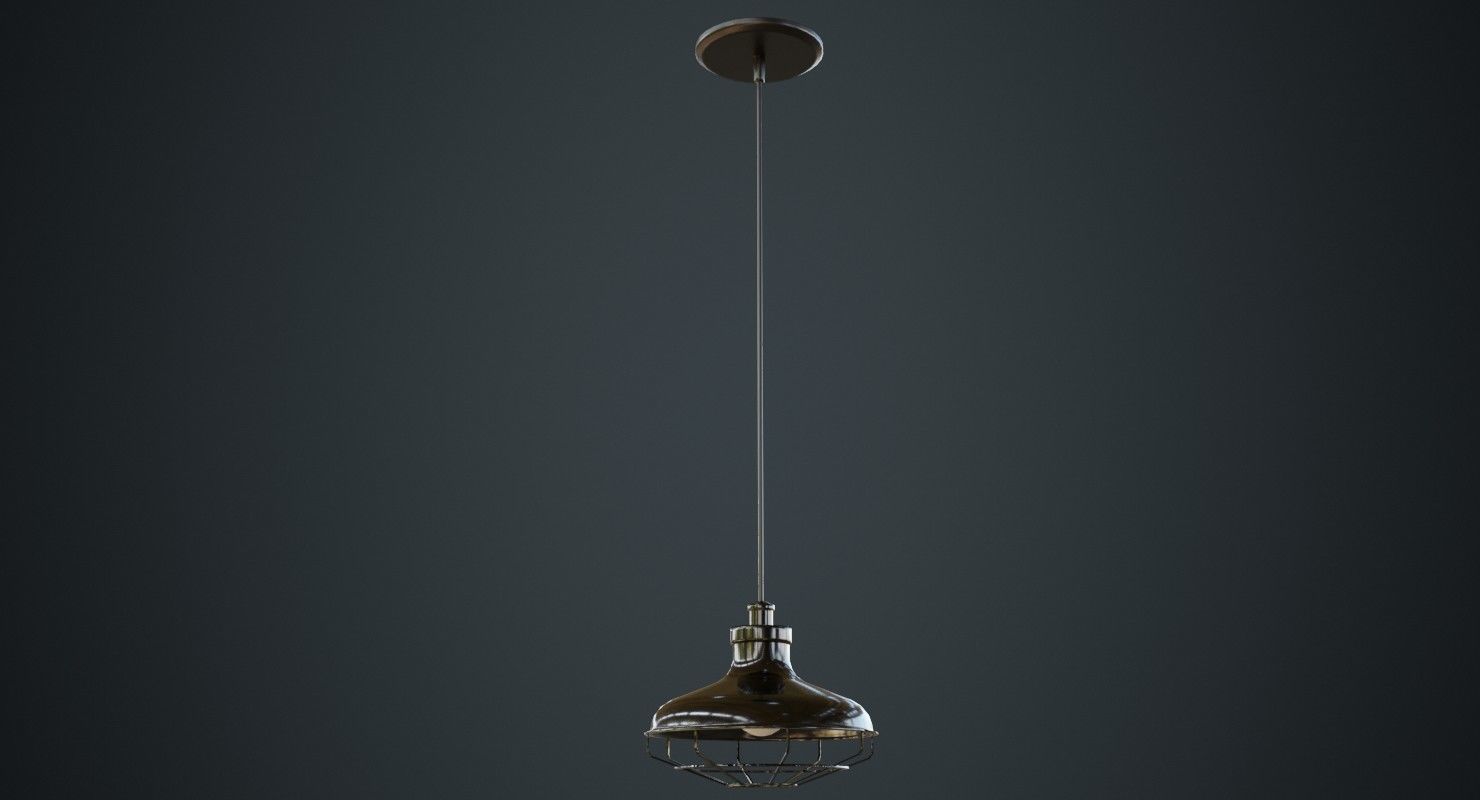 Hanging Lamp 1A Low-poly 3D model_1