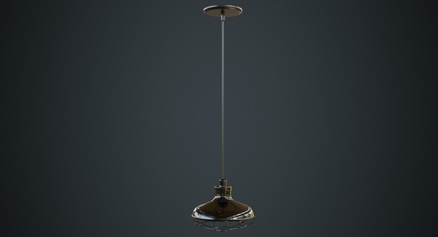 Hanging Lamp 1A Low-poly 3D model_3