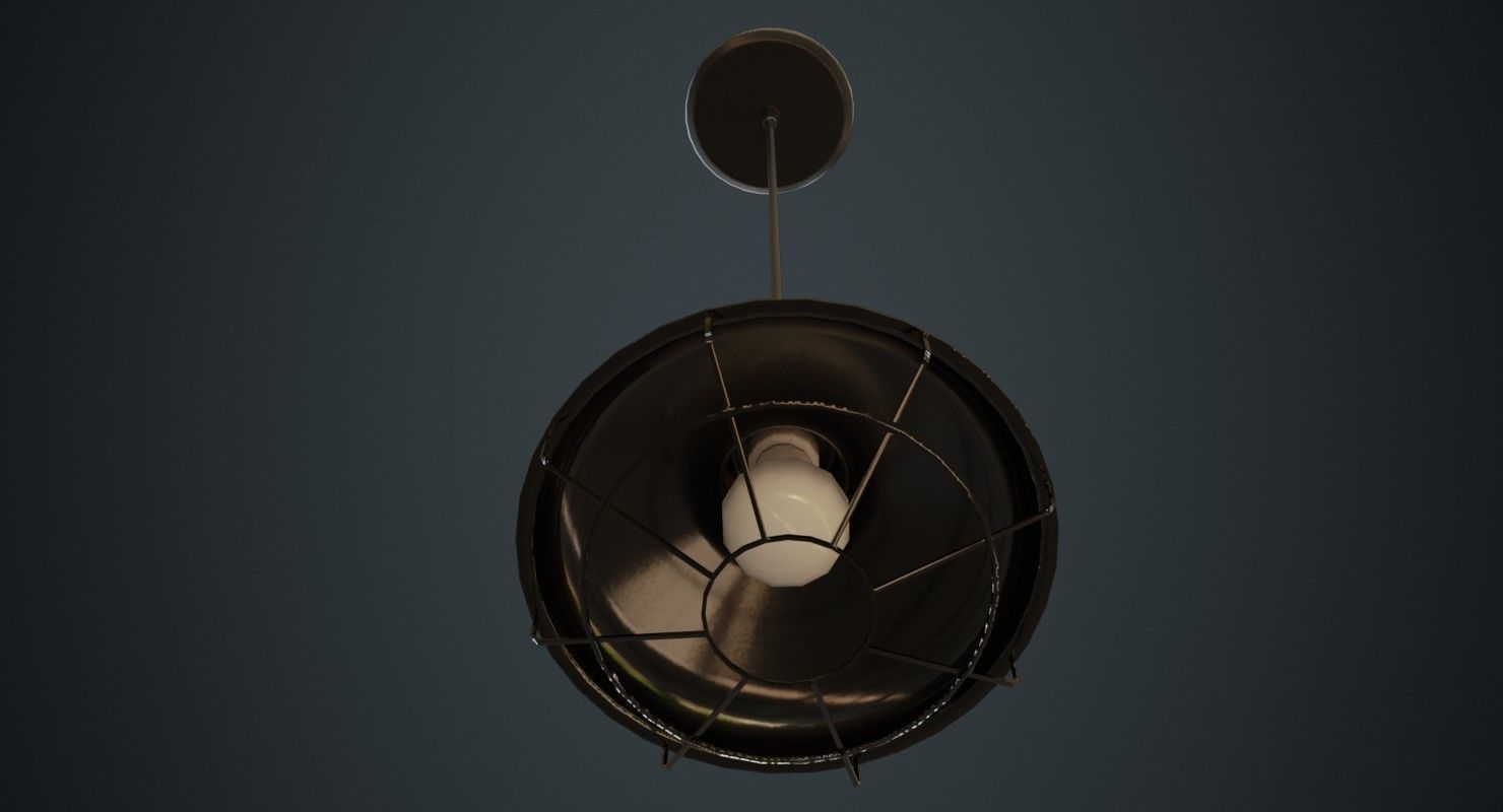 Hanging Lamp 1A Low-poly 3D model_2