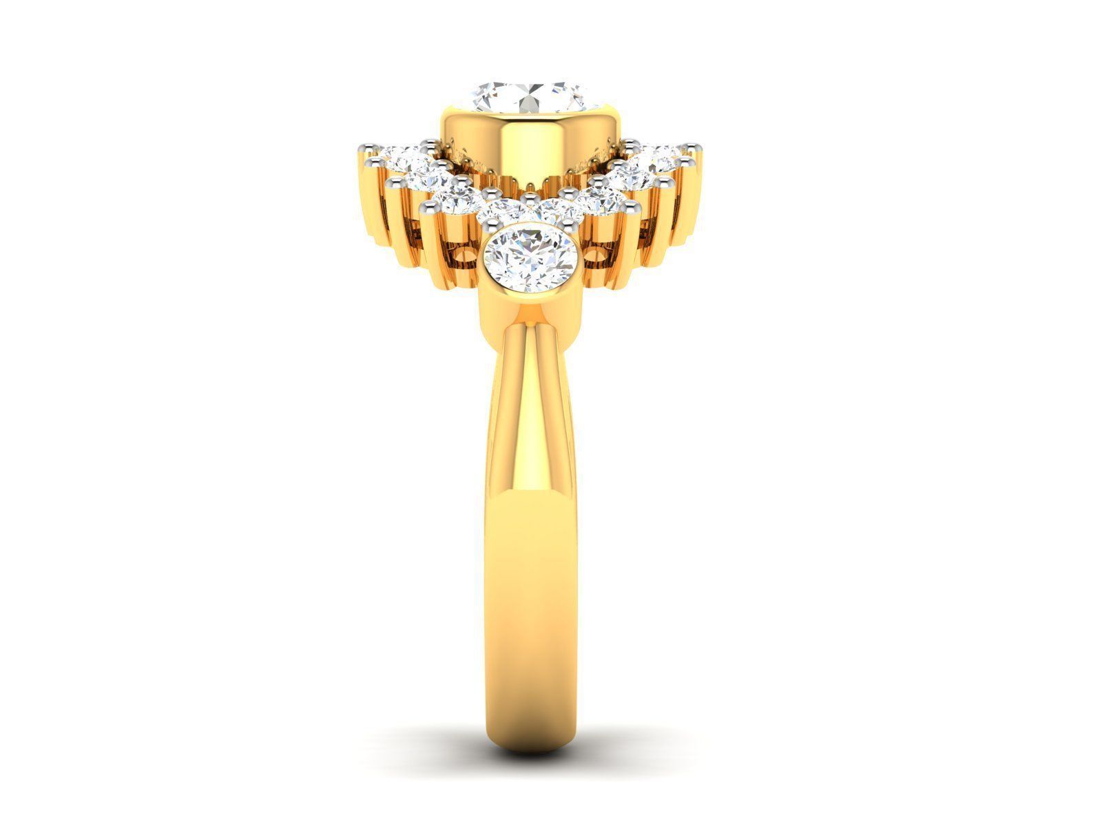 Women solitaire ring 3dm stl render detail 3D print model 3D print model_4