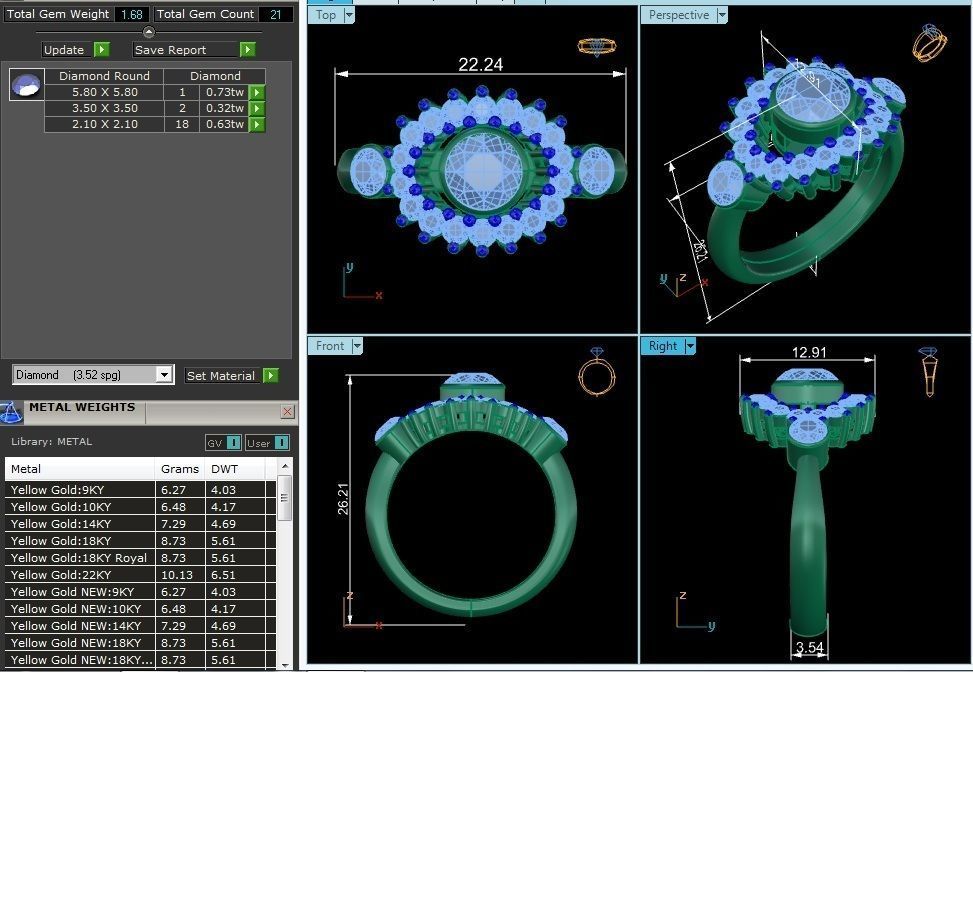 Women solitaire ring 3dm stl render detail 3D print model 3D print model_8