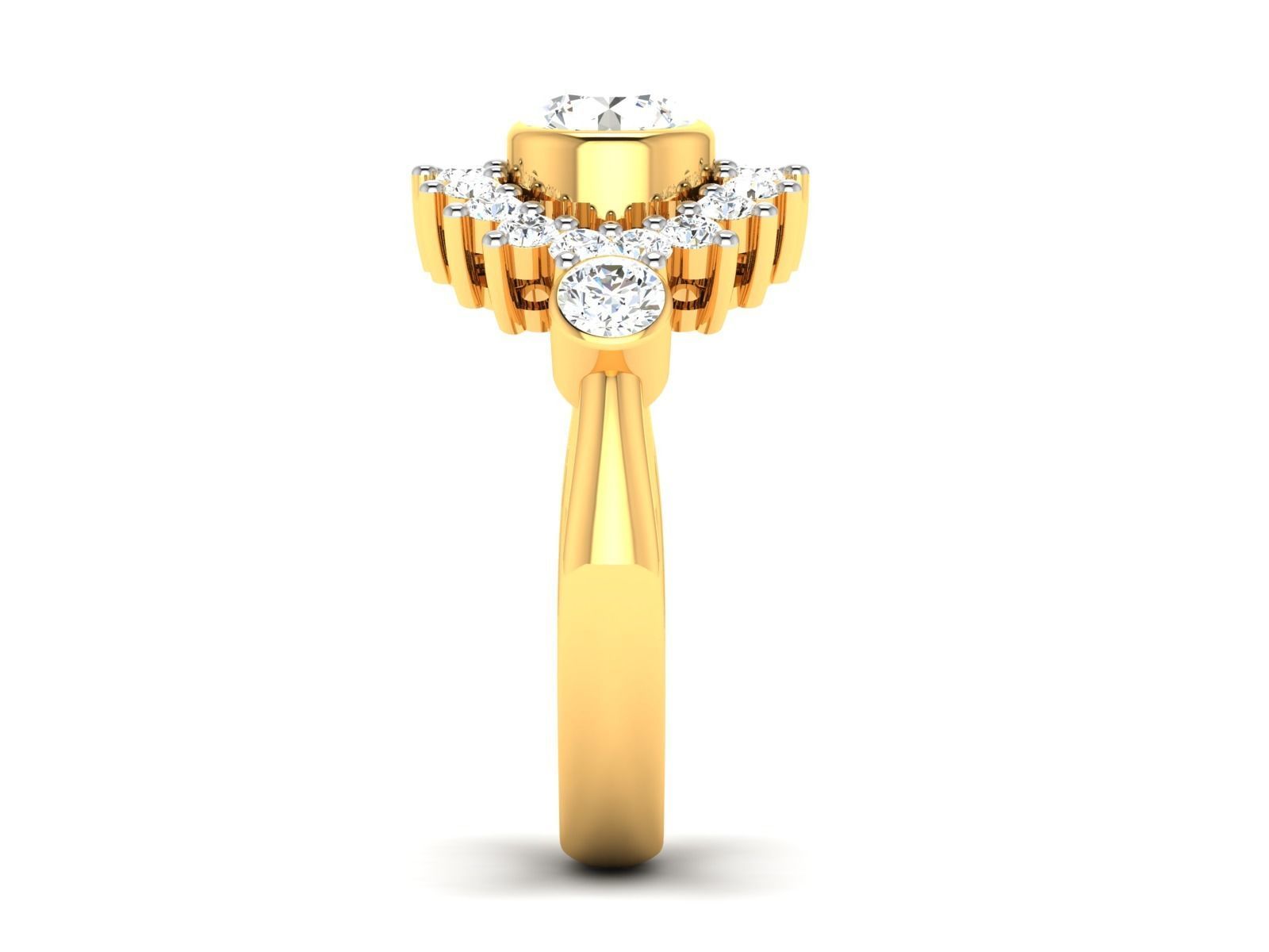 Women solitaire ring 3dm stl render detail 3D print model 3D print model_5