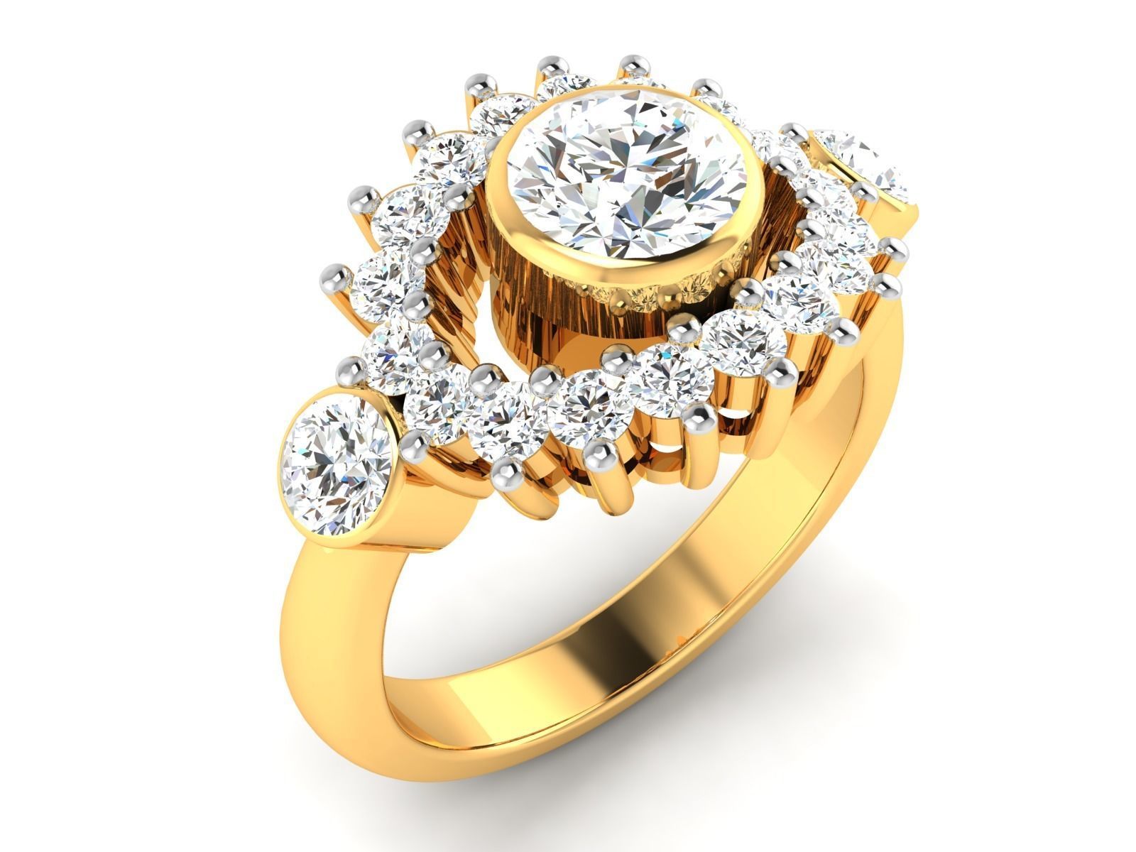 Women solitaire ring 3dm stl render detail 3D print model 3D print model_1