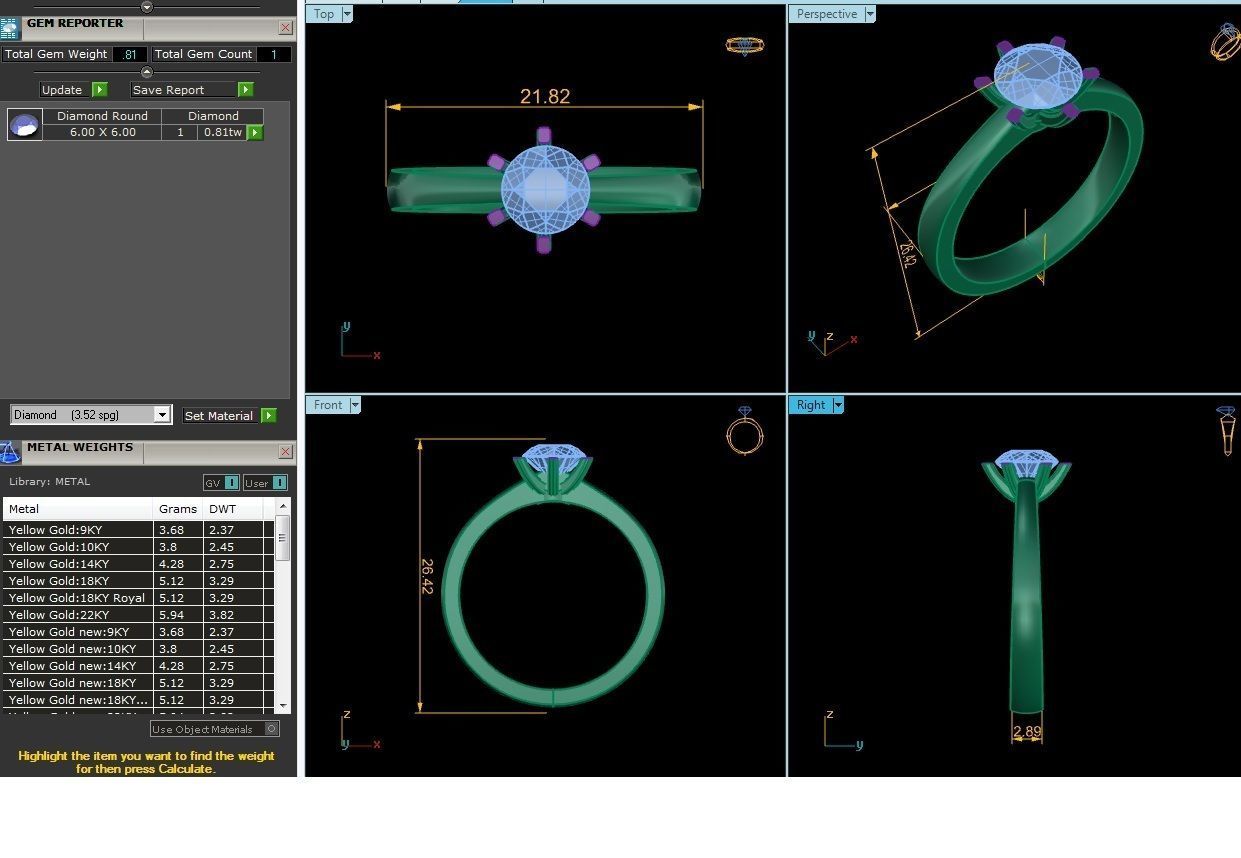 Women solitaire ring 3dm stl render detail 3D print model 3D print model_8